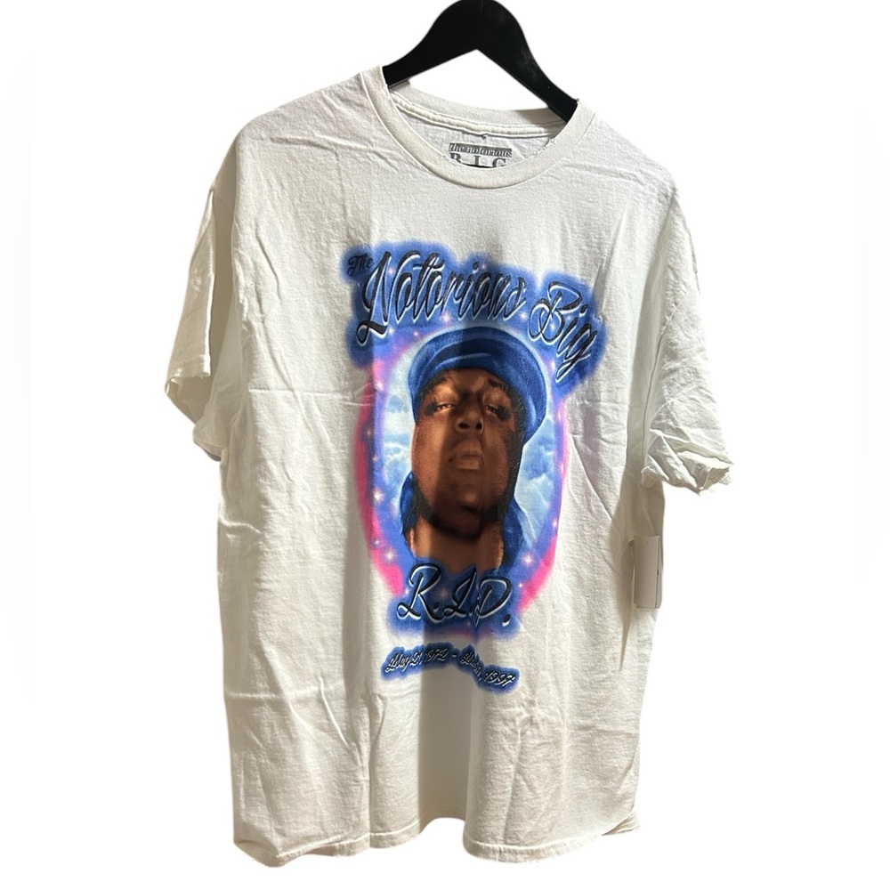 NOTORIOUS BIG BIGGIE oversized huge distressed graphic band t shirt